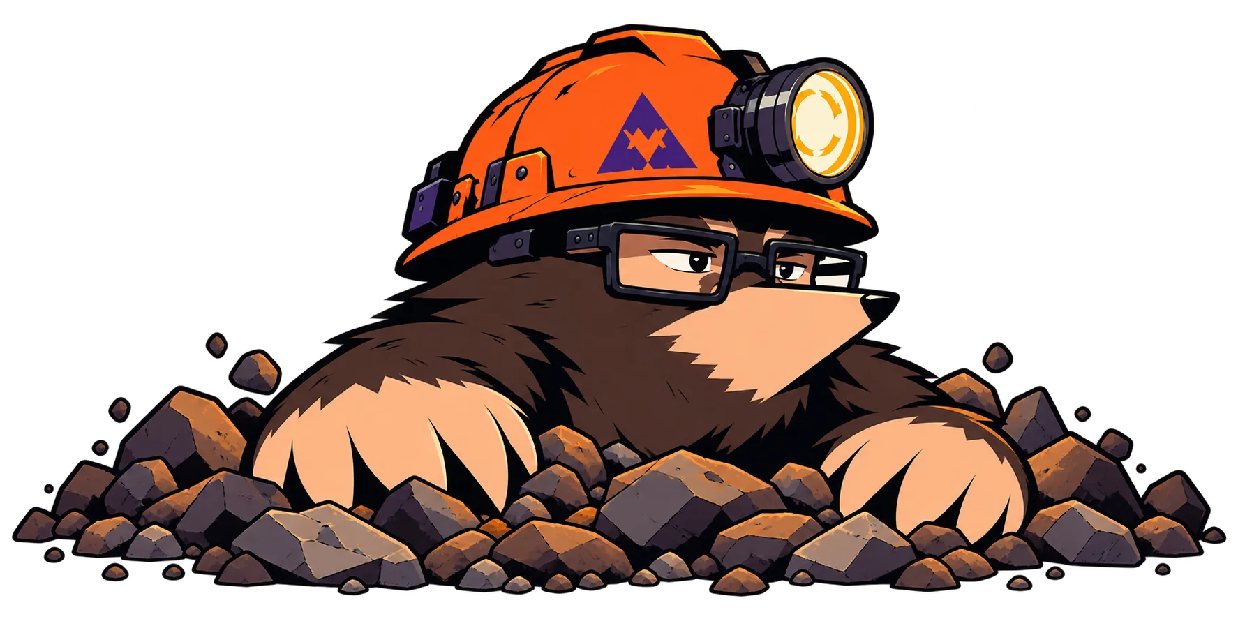 SERPMOLE Foreman emerging from excavated rubble